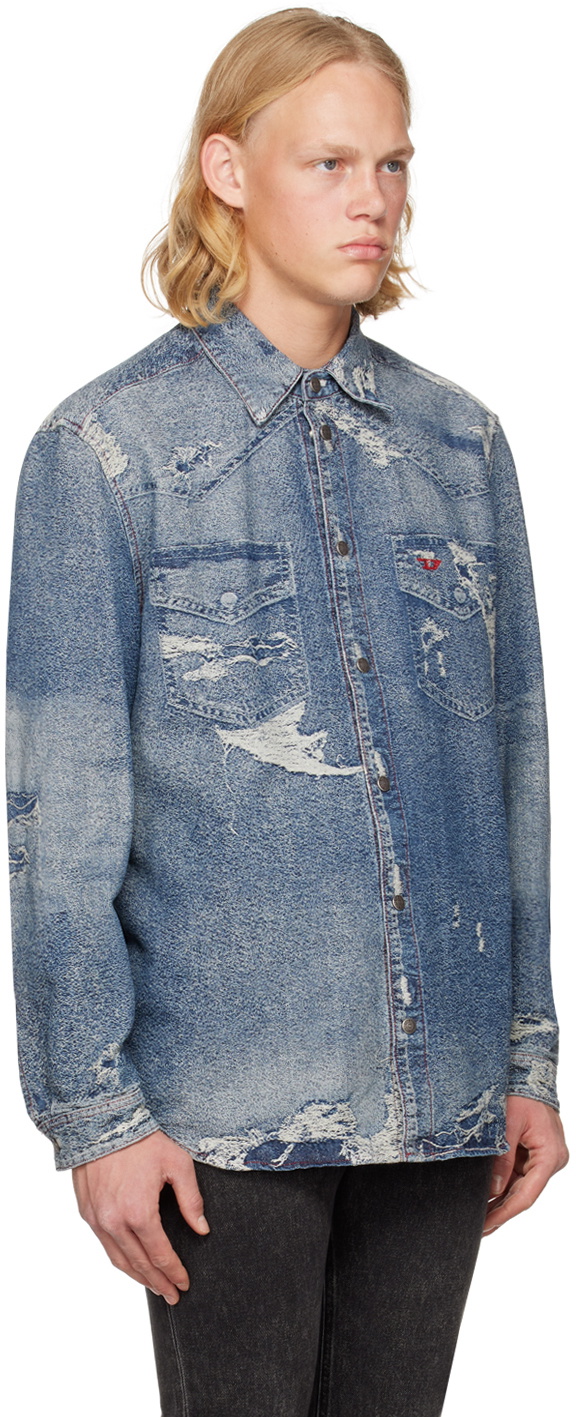 Diesel Blue D-Simply-Over Denim Shirt Diesel