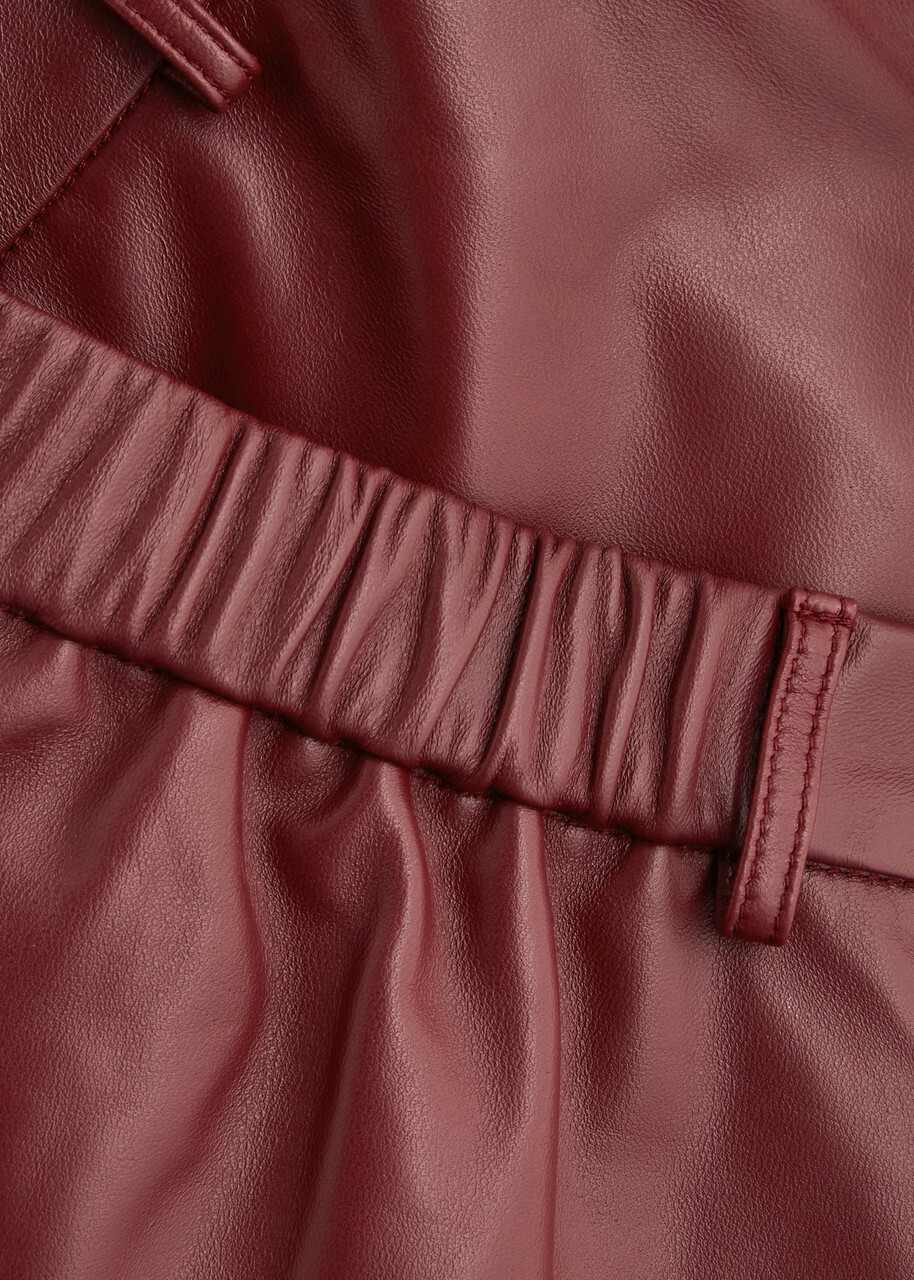 Aexae Leather Mini Skirt Dark Red