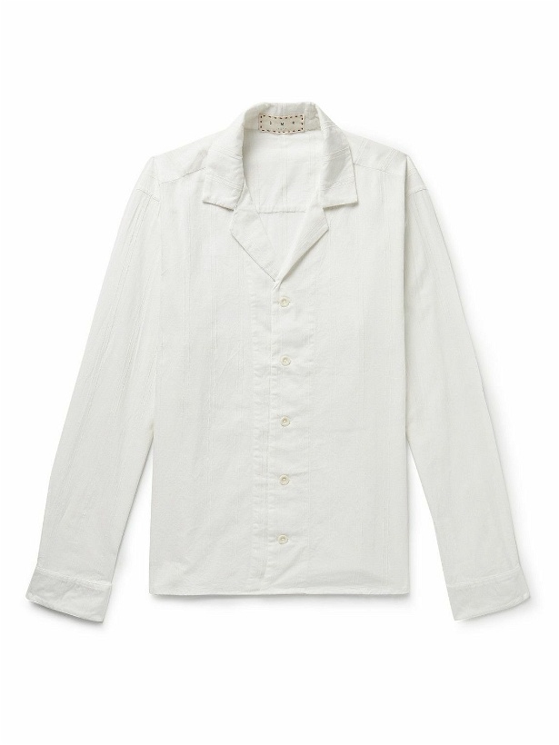 Photo: SMR Days - Paloma Camp-Collar Striped Organic Cotton Shirt - White