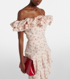 Markarian Dalia floral off-shoulder cotton top
