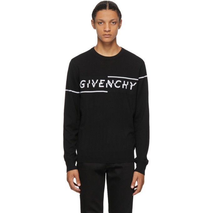 Givenchy Black and White Split Logo Sweater