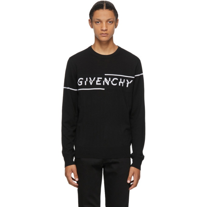 Photo: Givenchy Black and White Split Logo Sweater