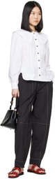 GANNI White Frill Collar Shirt