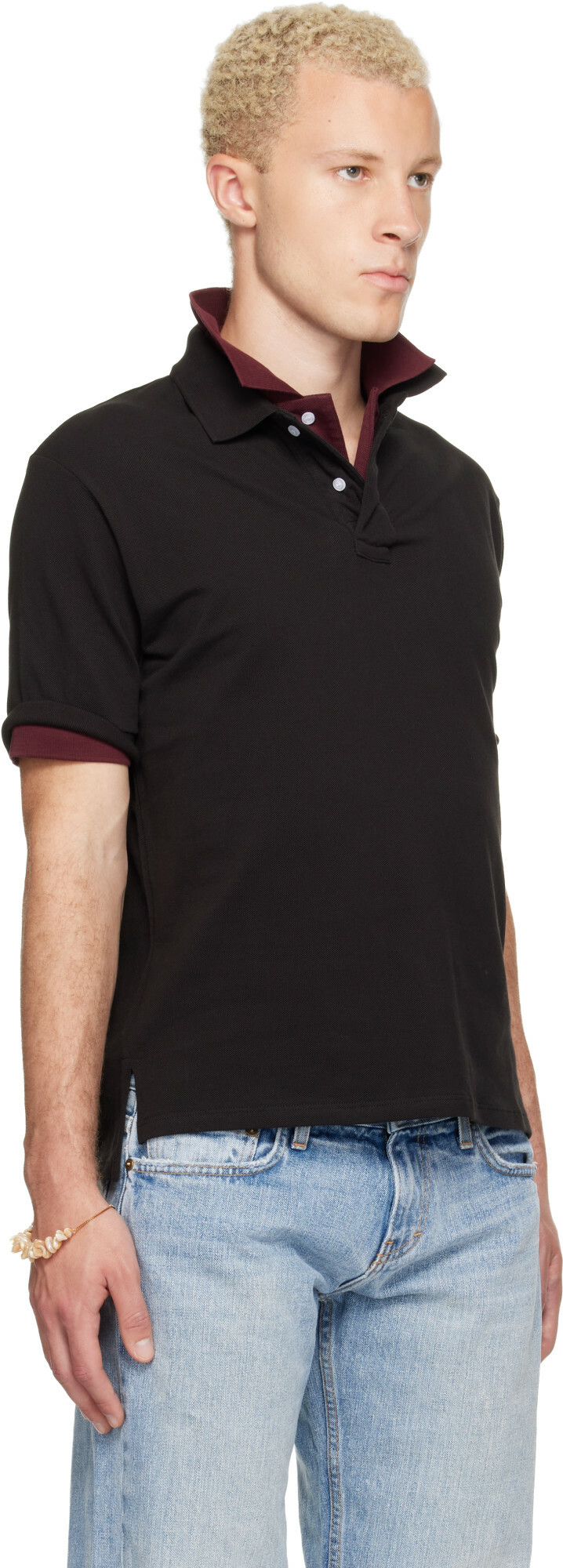 Raimundo Langlois Black Layered Polo