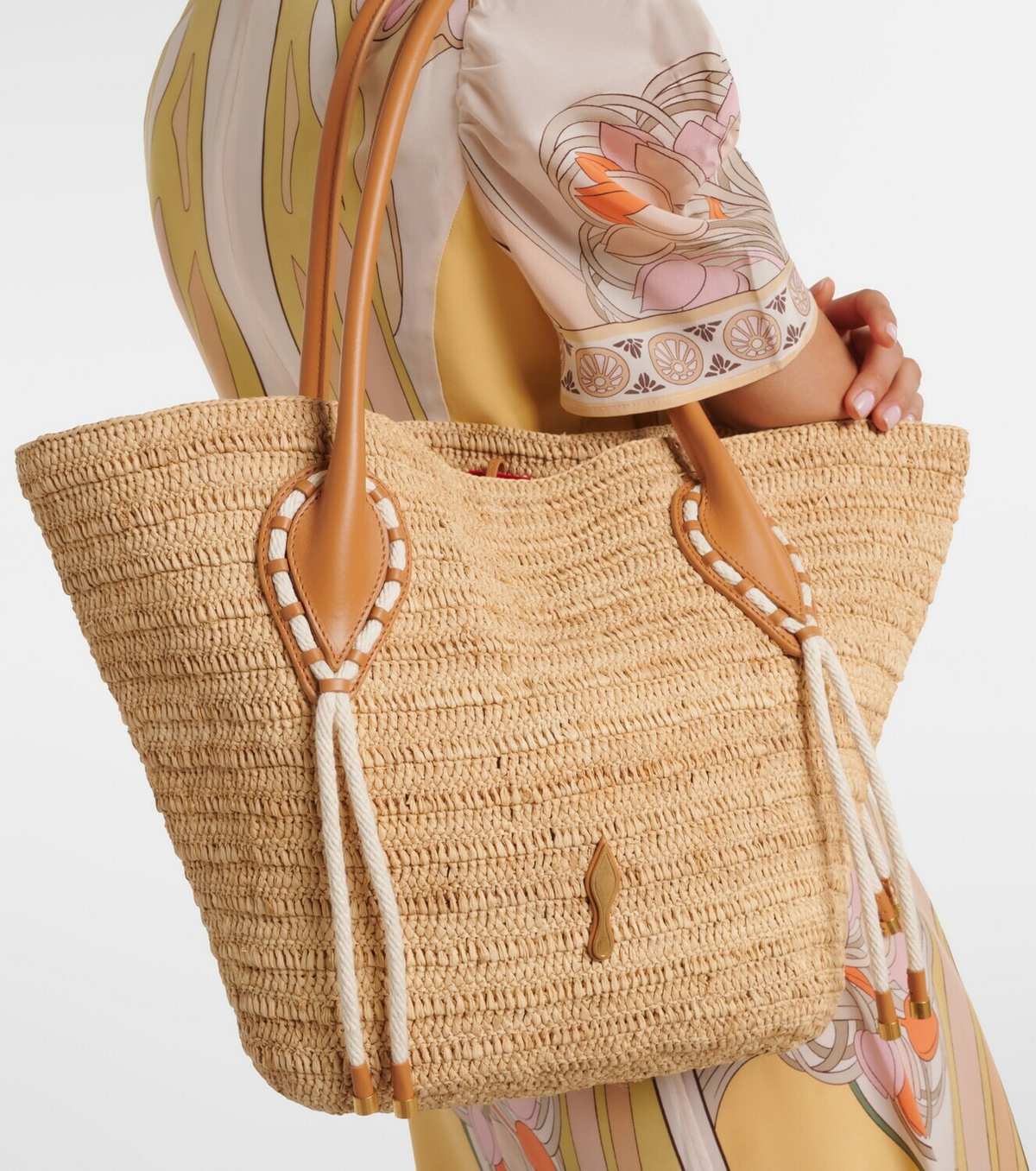Christian Louboutin Venus raffia tote bag