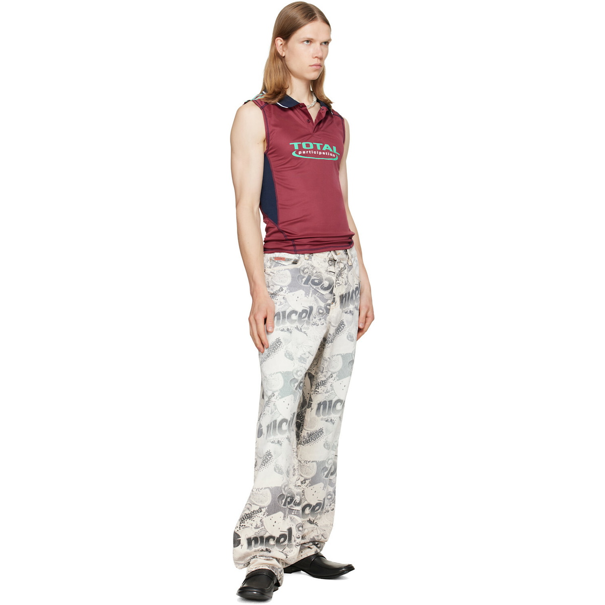 Martine Rose White & Black 5 Pocket Relaxed Fit Jeans