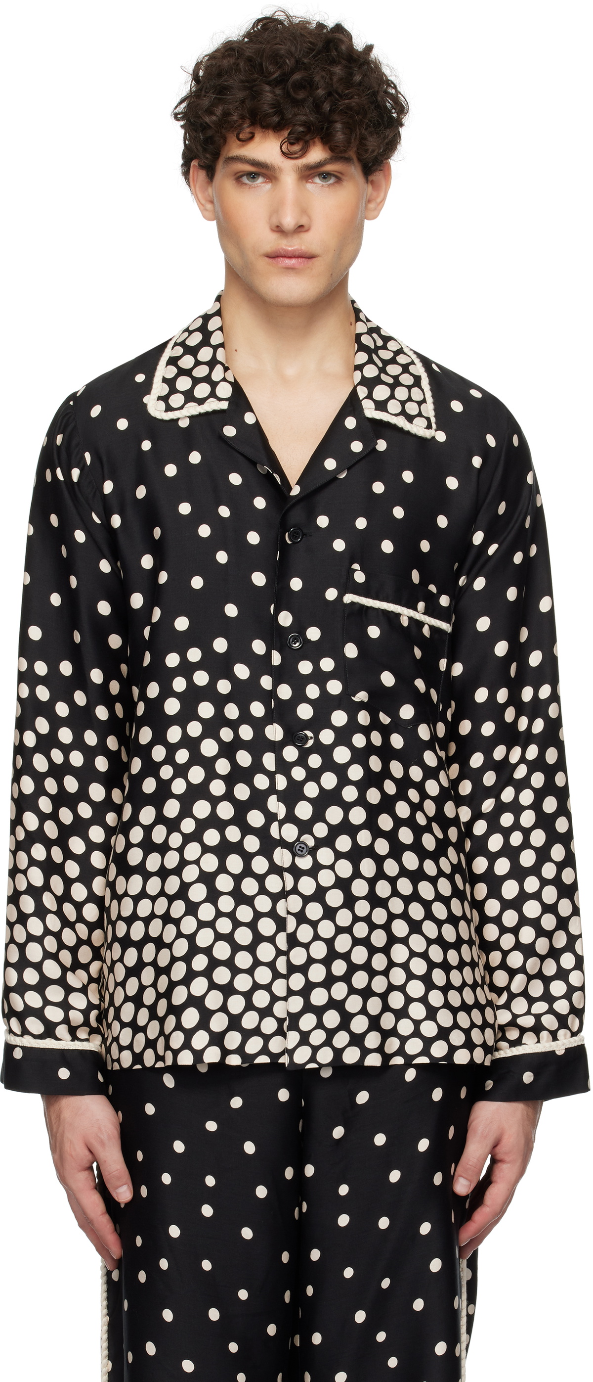 Anna Sui Black Polka Pyjama Shirt