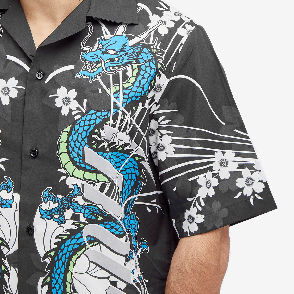 AMIRI Men's CNY Dragon Short Sleeve Vacation Shirt in Black AMIRI Men's CNY Dragon Short Sleeve Vacation Shirt in Black