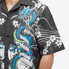 AMIRI Men's CNY Dragon Short Sleeve Vacation Shirt in Black