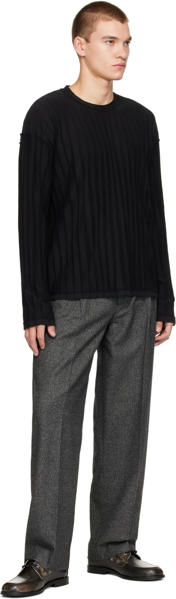 mfpen Black Round Neck Sweater