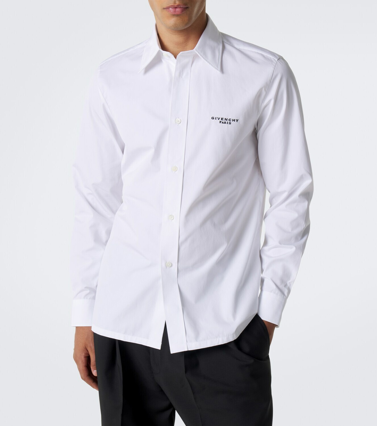 Givenchy Logo embroidered cotton poplin shirt