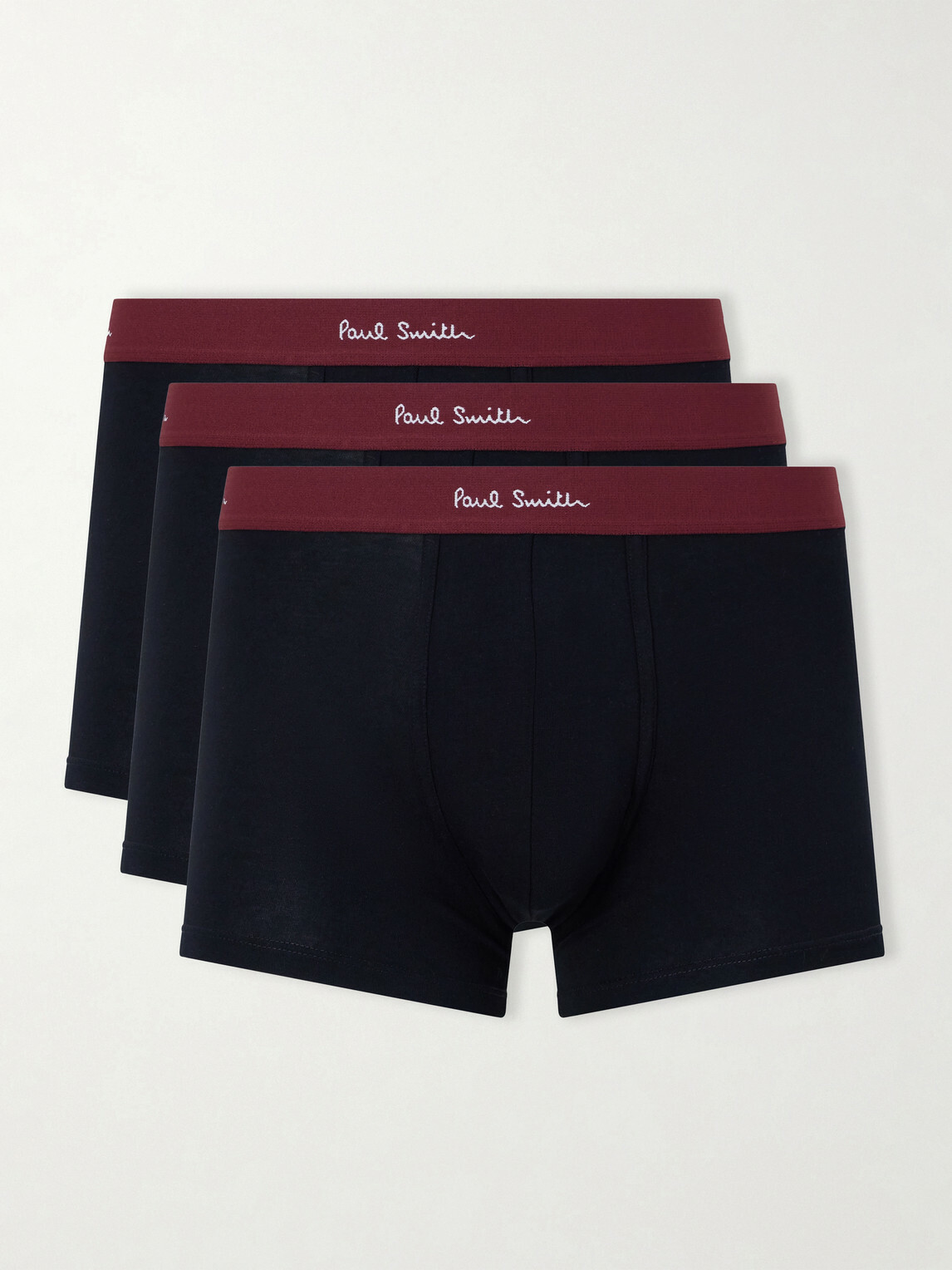 Paul Smith - Pack of Three Stretch Organic Cotton-Jersey Boxer Briefs - Black