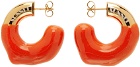 SUNNEI SSENSE Exclusive Gold & Orange Small Rubberized Earrings