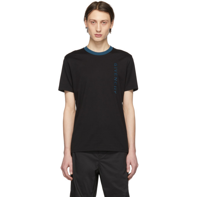 Givenchy Black Vertical Logo Slim-Fit T-Shirt Givenchy