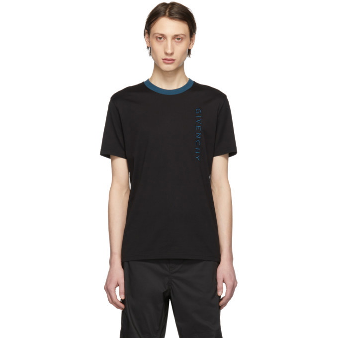 Photo: Givenchy Black Vertical Logo Slim-Fit T-Shirt