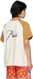 Rhude Off-White & Tan Raglan T-Shirt