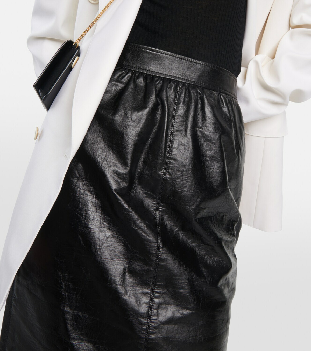 Leather pencil skirt in black - Saint Laurent