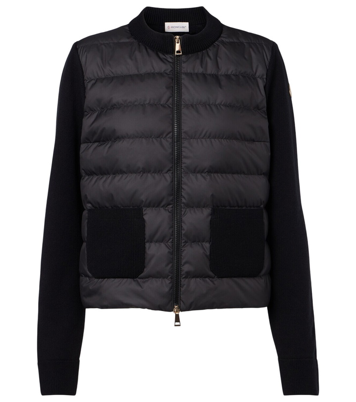 Photo: Moncler Down-paneled virgin wool cardigan