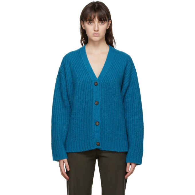 6397 Blue Wool and Cashmere Stitch Cardigan 6397