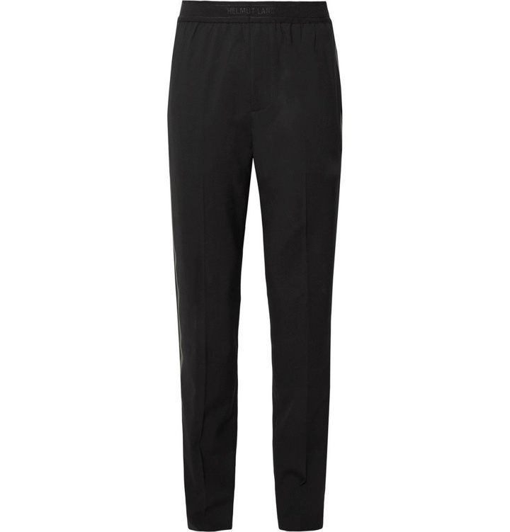 Photo: Helmut Lang - Tapered Striped Stretch-Wool Trousers - Black