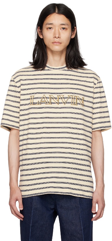Photo: Lanvin Beige Striped T-Shirt