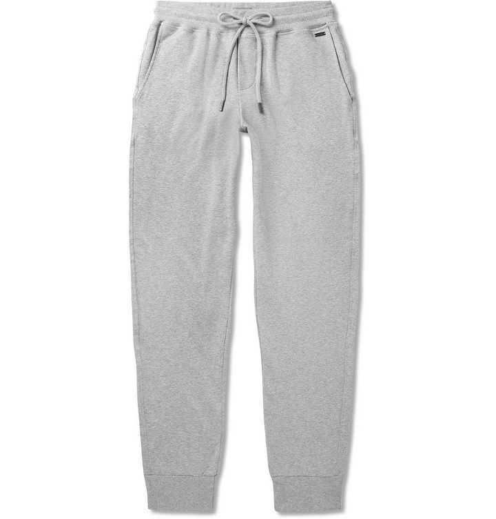 Photo: Hanro - Mélange Loopback Stretch-Cotton Jersey Sweatpants - Gray