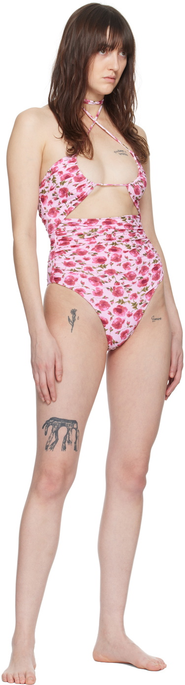 Magda Butrym Pink Retro One-Piece Swimsuit