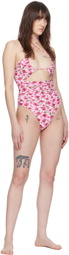Magda Butrym Pink Retro One-Piece Swimsuit