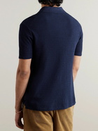 Polo Ralph Lauren - Logo-Embroidered Textured Cotton and Linen-Blend Shirt - Blue