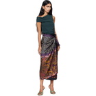 Dries Van Noten Multicolor Wrap Scarf Midi Skirt