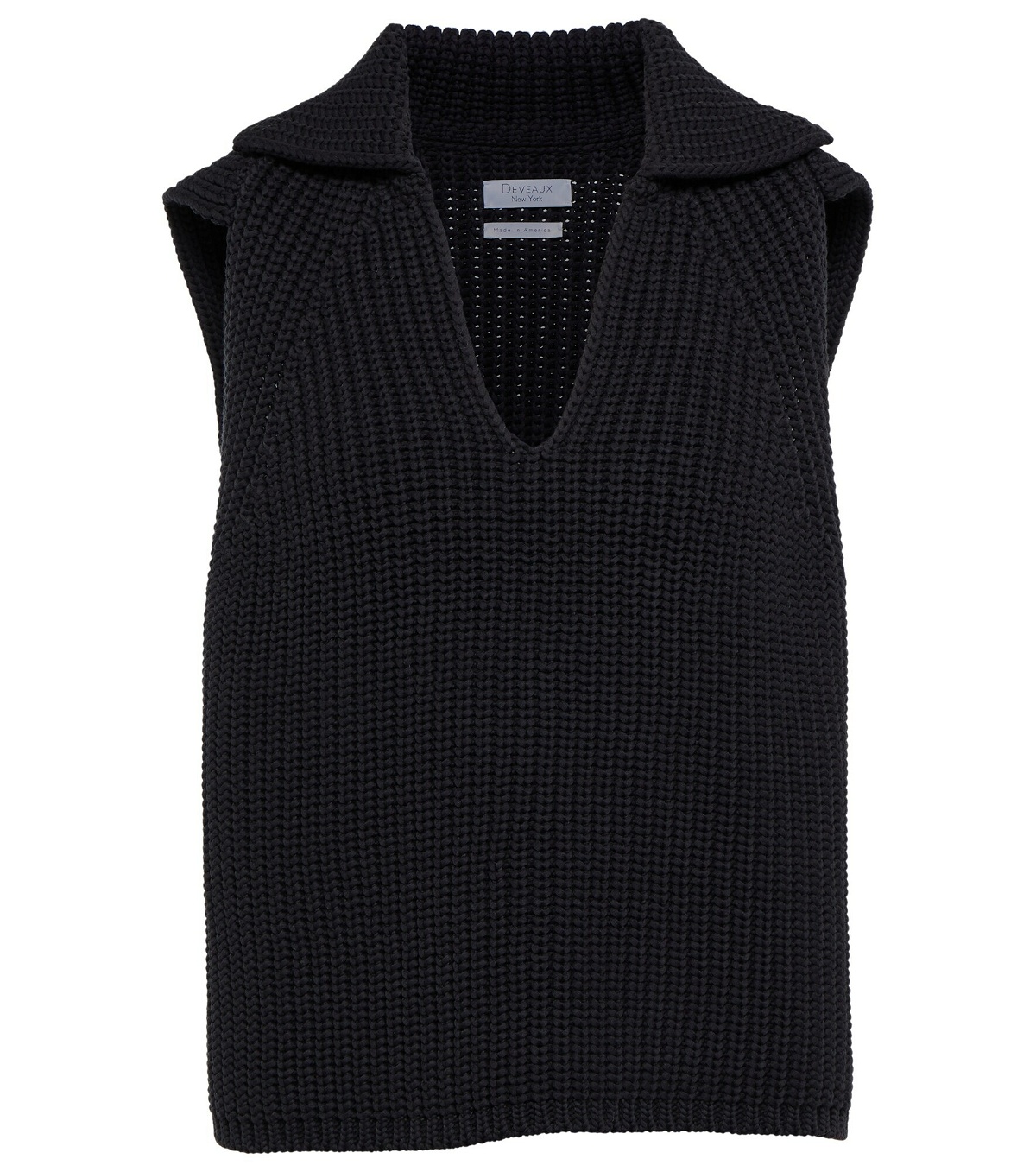 Deveaux New York - Ribbed-knit cotton-blend sweater vest Deveaux New York