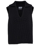 Deveaux New York - Ribbed-knit cotton-blend sweater vest