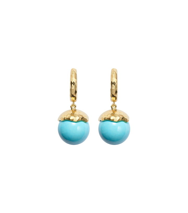Photo: Octavia Elizabeth Orb 18kt gold earrings with turquoise