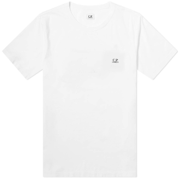 Photo: C.P. Company Men's Small Logo T-Shirt in Gauze White