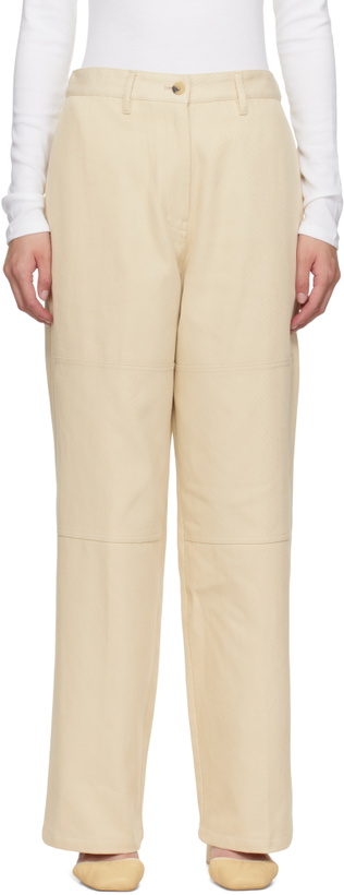 Photo: LE17SEPTEMBRE Beige Cotton Twill Work Trousers