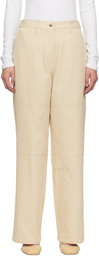 LE17SEPTEMBRE Beige Cotton Twill Work Trousers