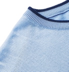 John Smedley - Astin Slim-Fit Contrast-Tipped Sea Island Cotton Sweater - Blue