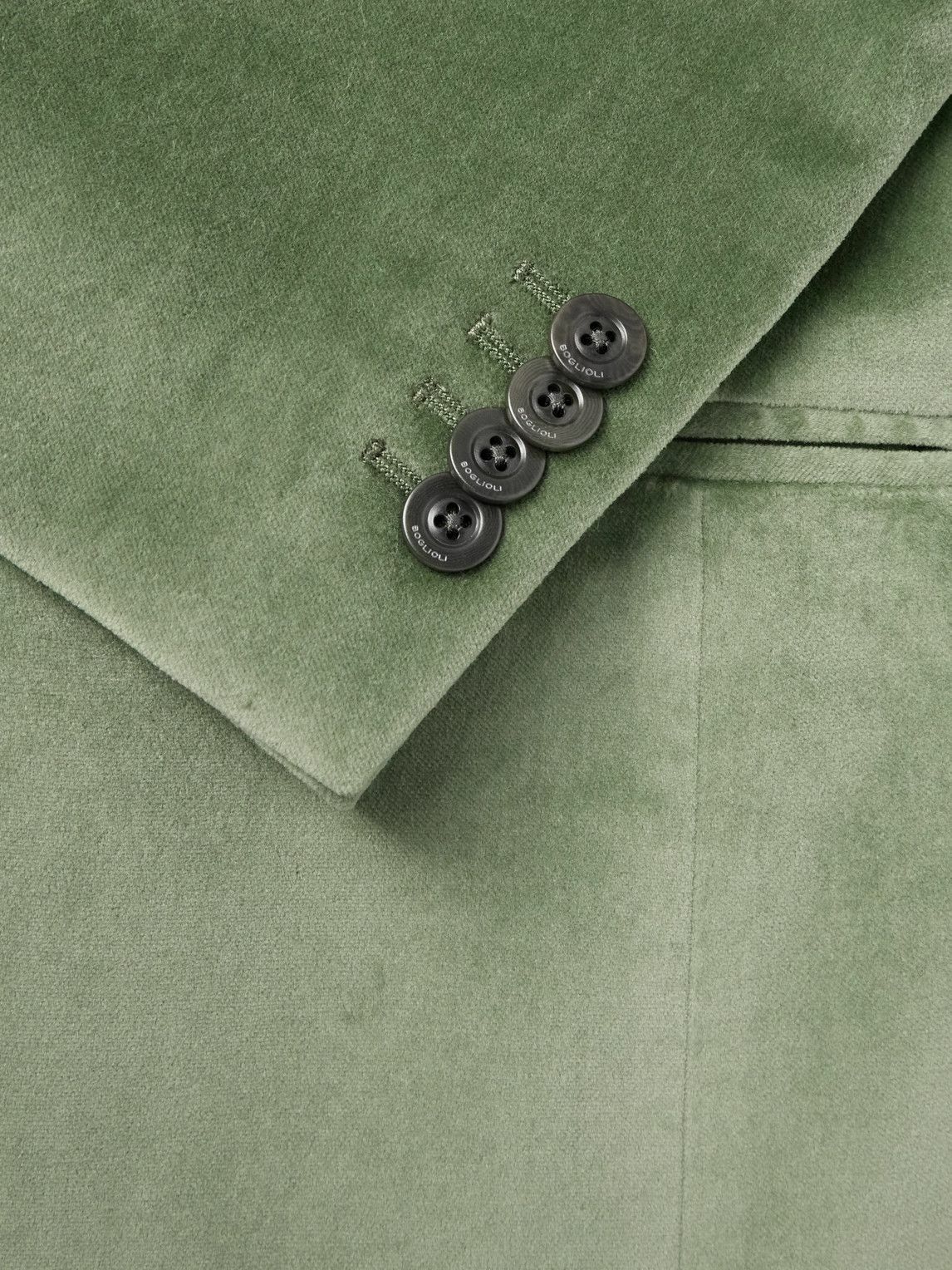 Boglioli - Slim-Fit Shawl-Collar Cotton-Blend Velvet Tuxedo Jacket - Green