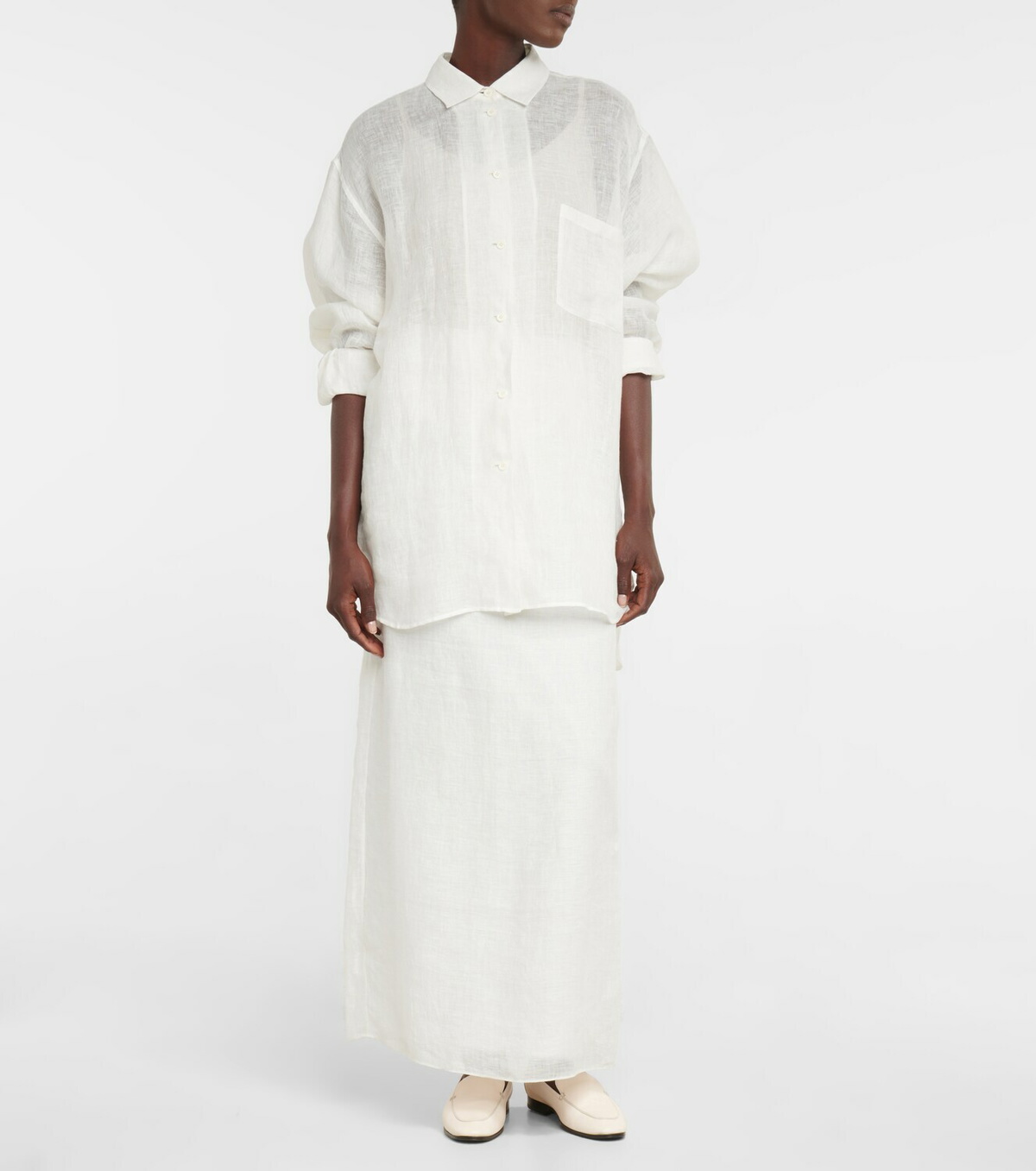 The Row - Berth high-rise linen maxi skirt