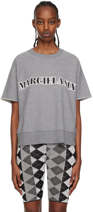 Photo: MM6 Maison Margiela Grey Raw Edge Sweatshirt