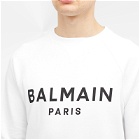 Balmain Men's Paris Logo Crew Sweat in White/Black