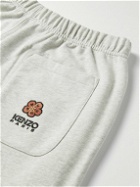 KENZO - Boke Flower Tapered Logo-Embroidered Cotton-Jersey Sweatpants - Gray