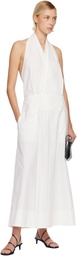 St. Agni White Halter Wrap Midi Dress