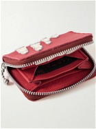 KAPITAL - Thumbs-Up Mini Appliquéd Leather Zip-Around Wallet