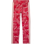 Palm Angels - Webbing-Trimmed Printed Tech-Jersey Track Pants - Red