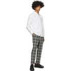 AMI Alexandre Mattiussi Black and White Carrot Fit Cuffed Hem Trousers