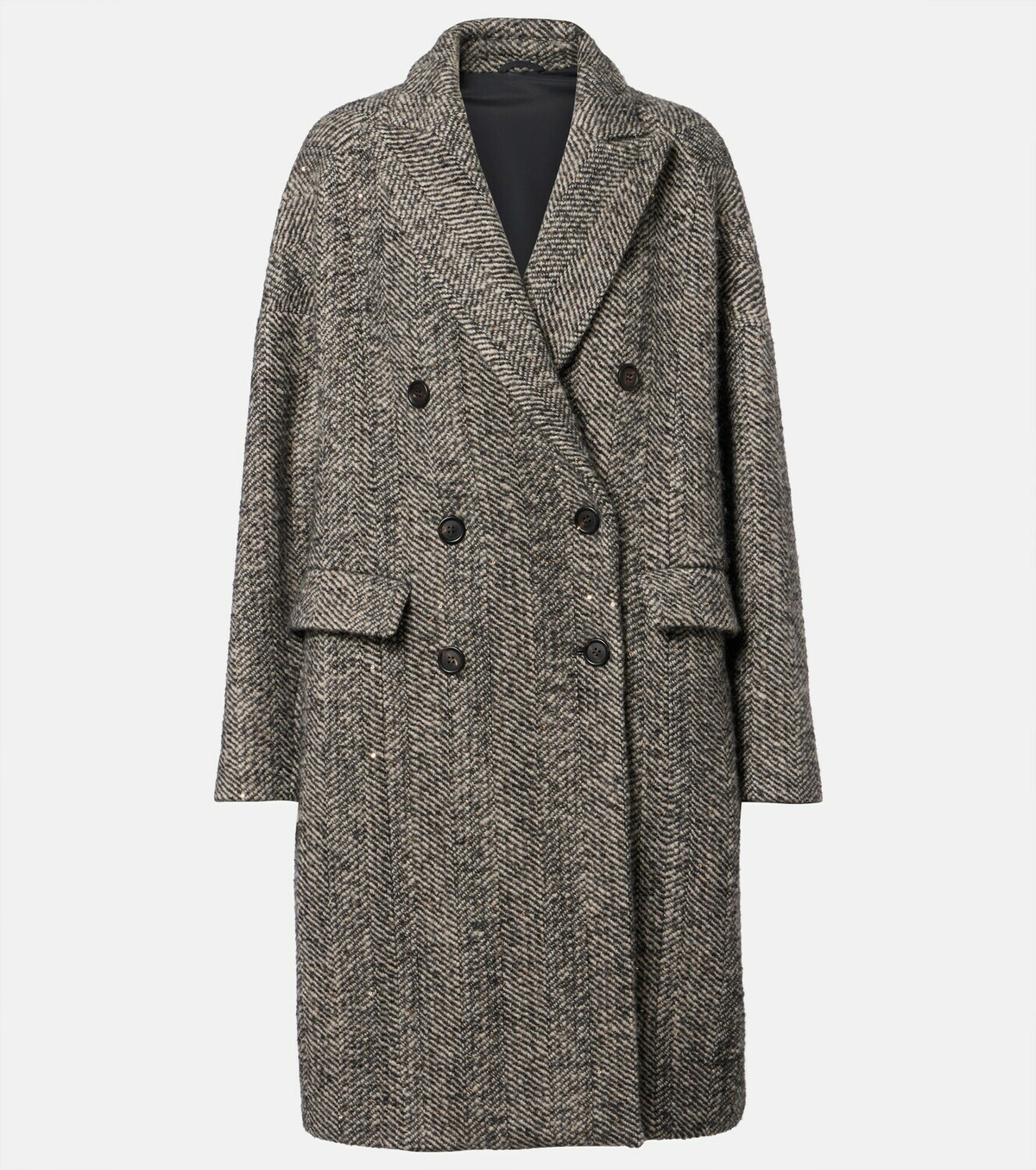 Brunello Cucinelli Herringbone wool-blend coat