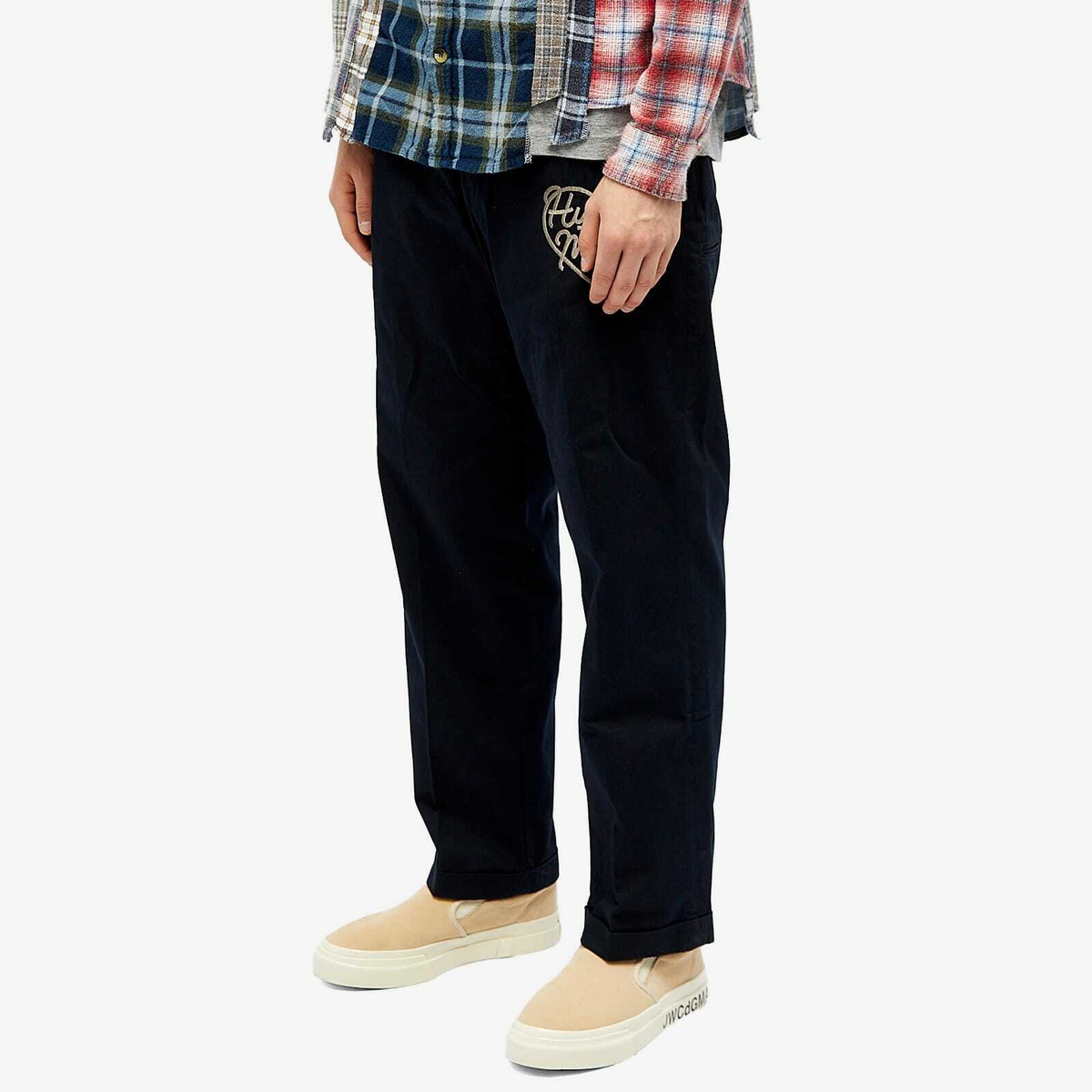 HUMAN MADE ロゴ チノパンツ　M Human Made Men's Logo Chino Pants in Navy Human Made