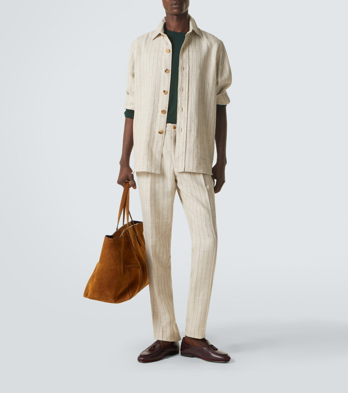 Rubinacci Striped linen and wool shirt