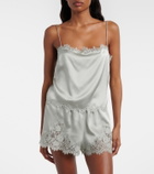 Dôen Iona lace-trimmed silk shorts